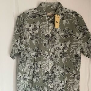 NWT Tommy Bahama Shirt iceberg green button-up short sleeve size Large $120